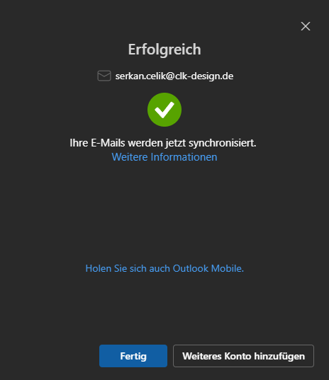 Email Konto auf Outlook Desktop einrichten 8